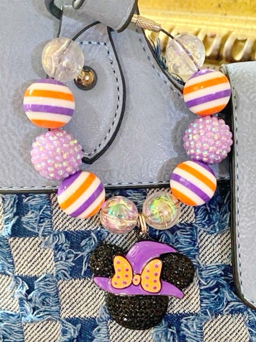 Handmade Minnie Witch Rhinestone Beaded Bag Charm – Purse & Backpack Accessory
